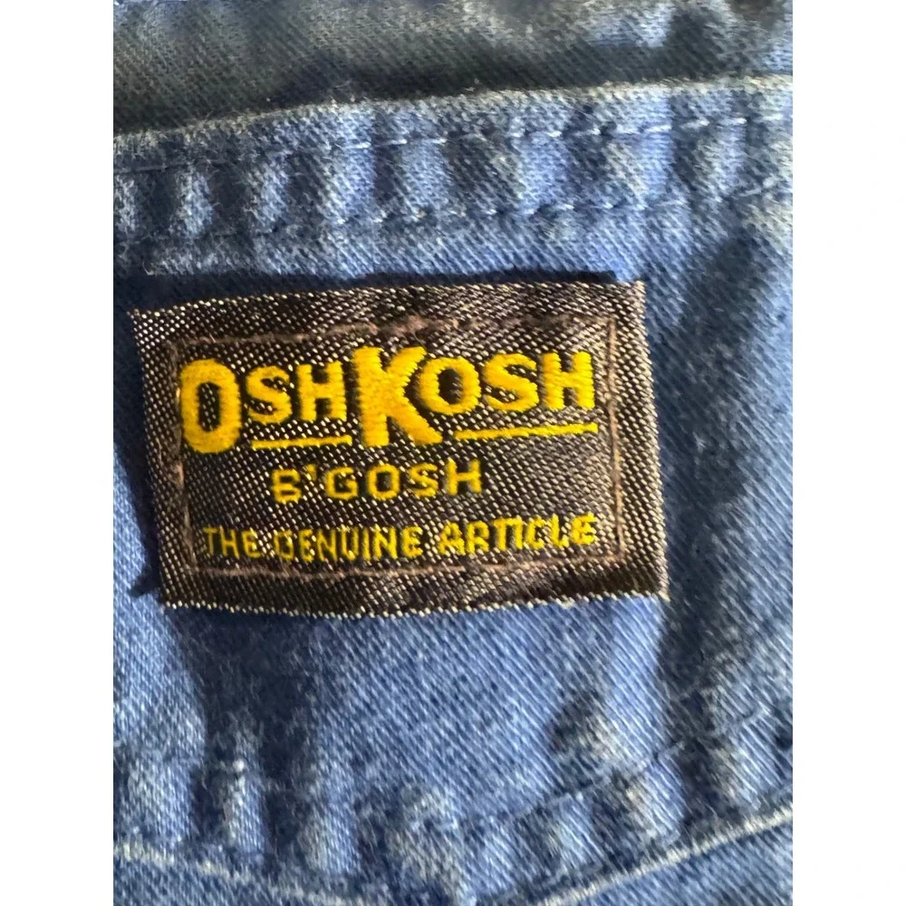 Vintage OshKosh Bgosh Blue Cotton Vestbak Shortalls Made in USA 6-9 Months